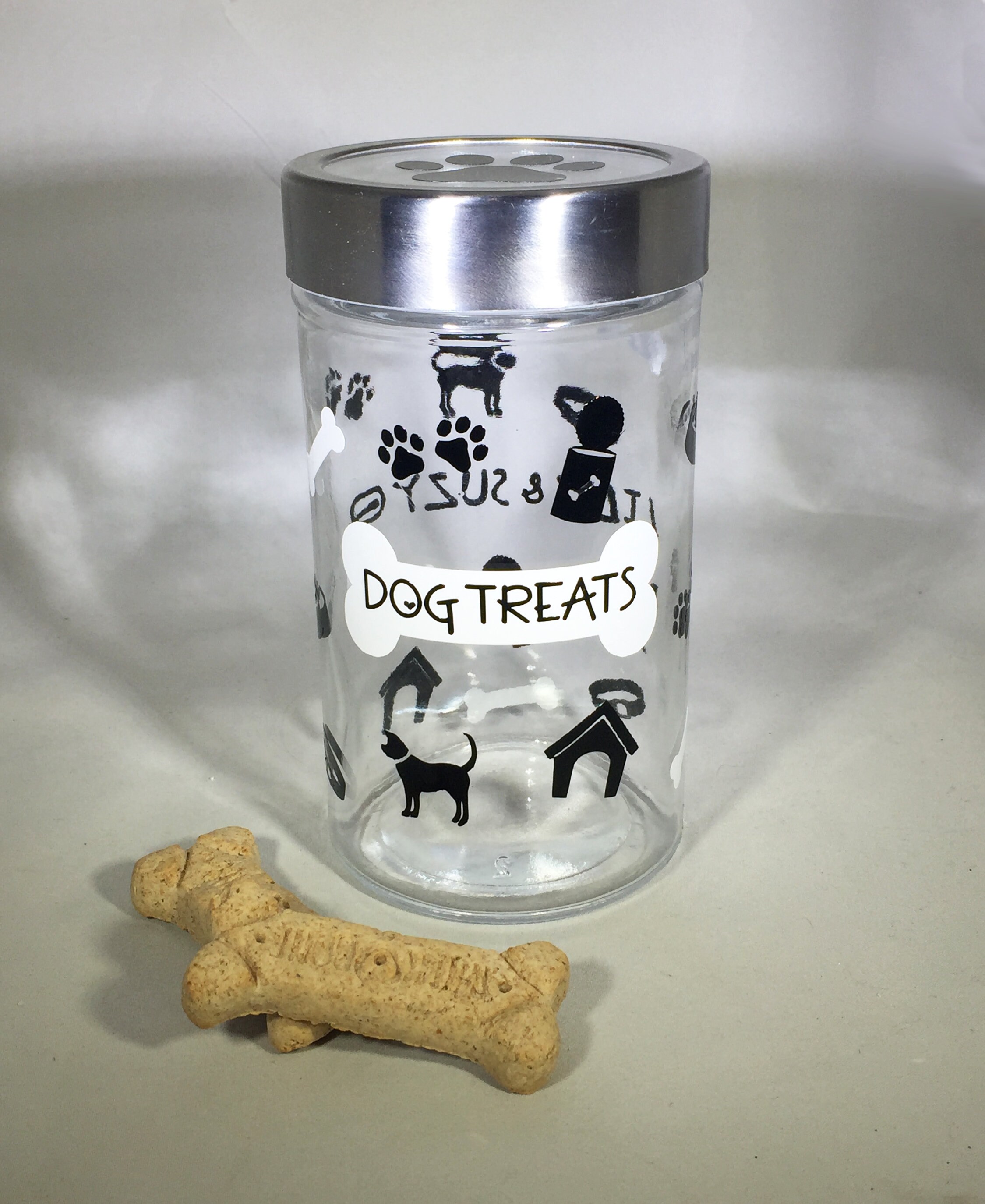 Dog Treat Jar Dog Treat Container Dog Treat Jar with Stainless