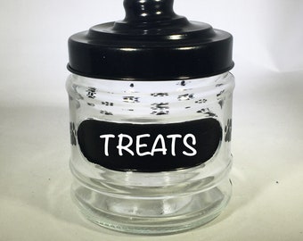 Personalized Glass Jar - Glass Storage Jar with Lid - Small Dog or Cat Treat Jar - Dog or Cat Treat Storage Jar