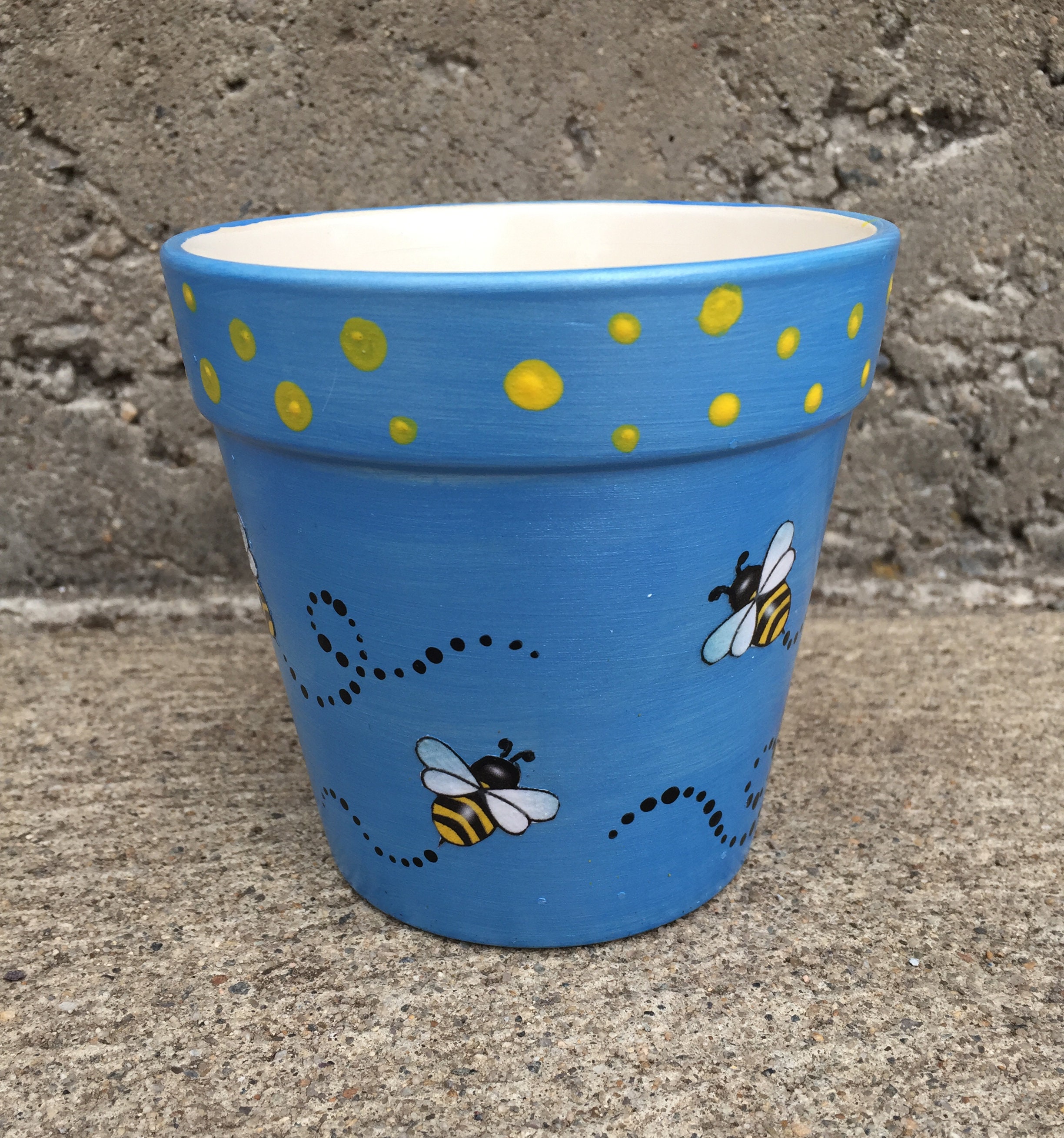 Large Blue Flower Pots