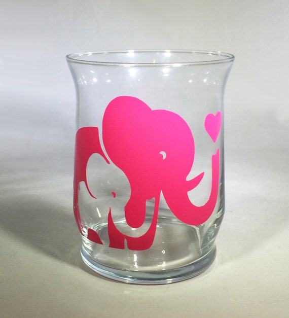 Mommy and Baby Elephant Glass Candle Holder - Mother's Day Gift - Birthday Gift
