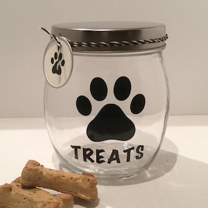 Personalized Dog Treat Jar - Dog Treat Container - Dog Biscuit Jar - &quot;Treats&quot; Dog Treat Canister