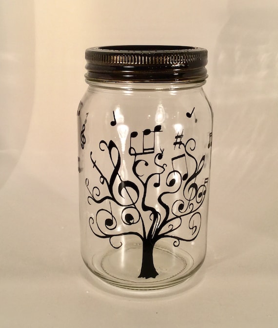 Personalized Mason Jar with Music Tree