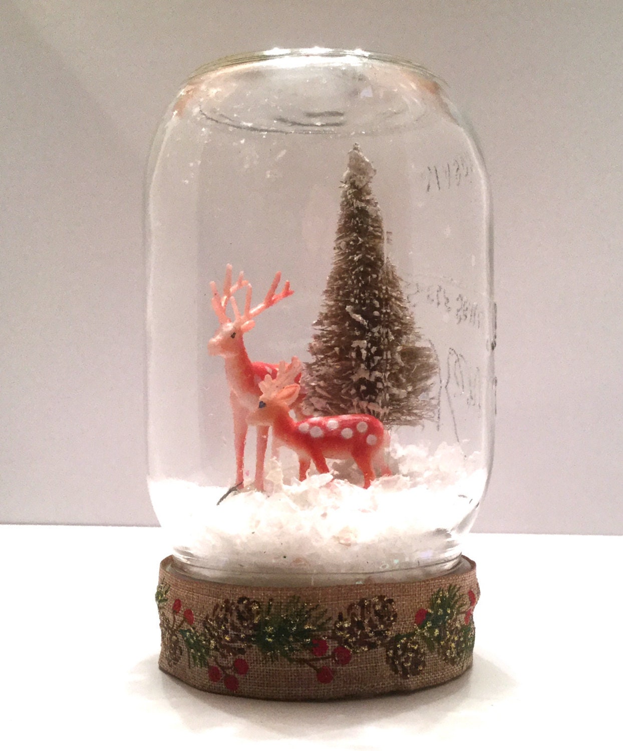 Waterless Snow Globes Mason Jar Scenes Mason Jar Snow Globe