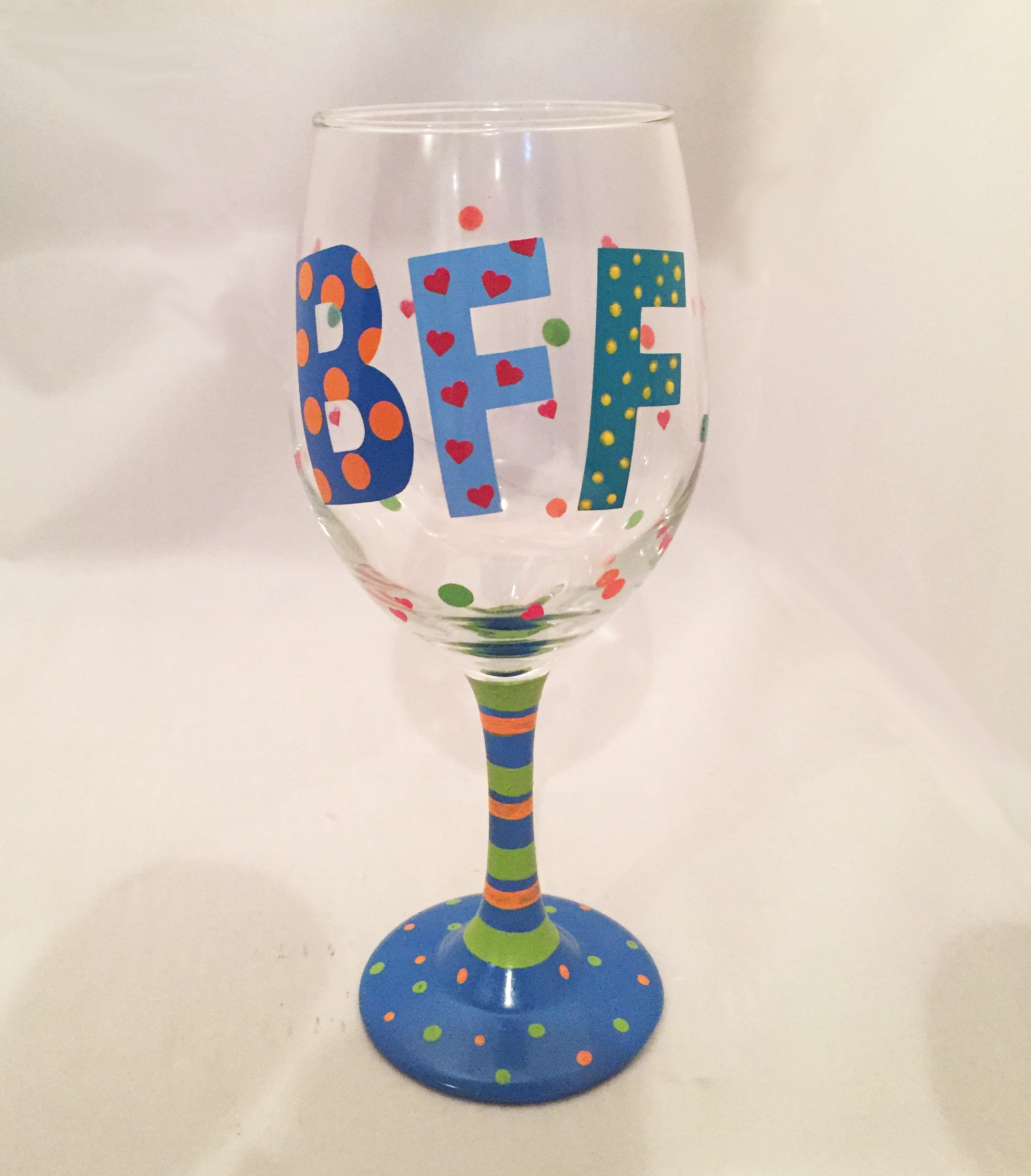 Personalized Wine Glass BFF Wine Glass Gift for Best Friend