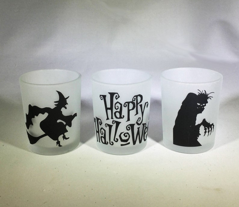 Set of 3 Halloween Votive Candle Holder Halloween Witch Etsy