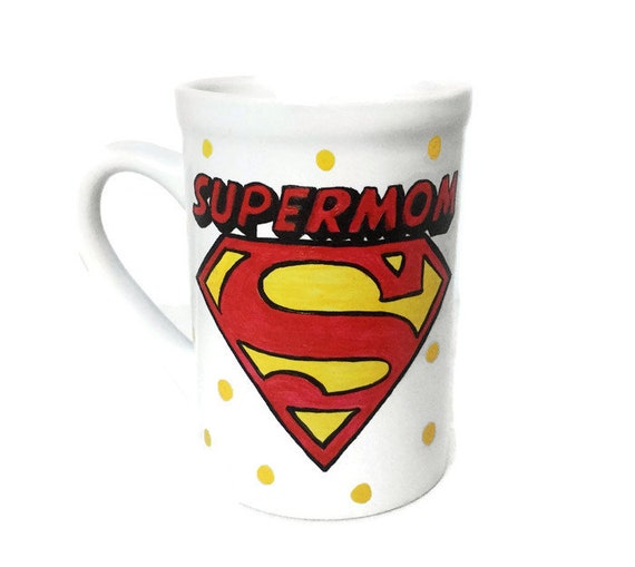 Hand Painted "Supermom" Coffee Mug – Mother's Day Gift