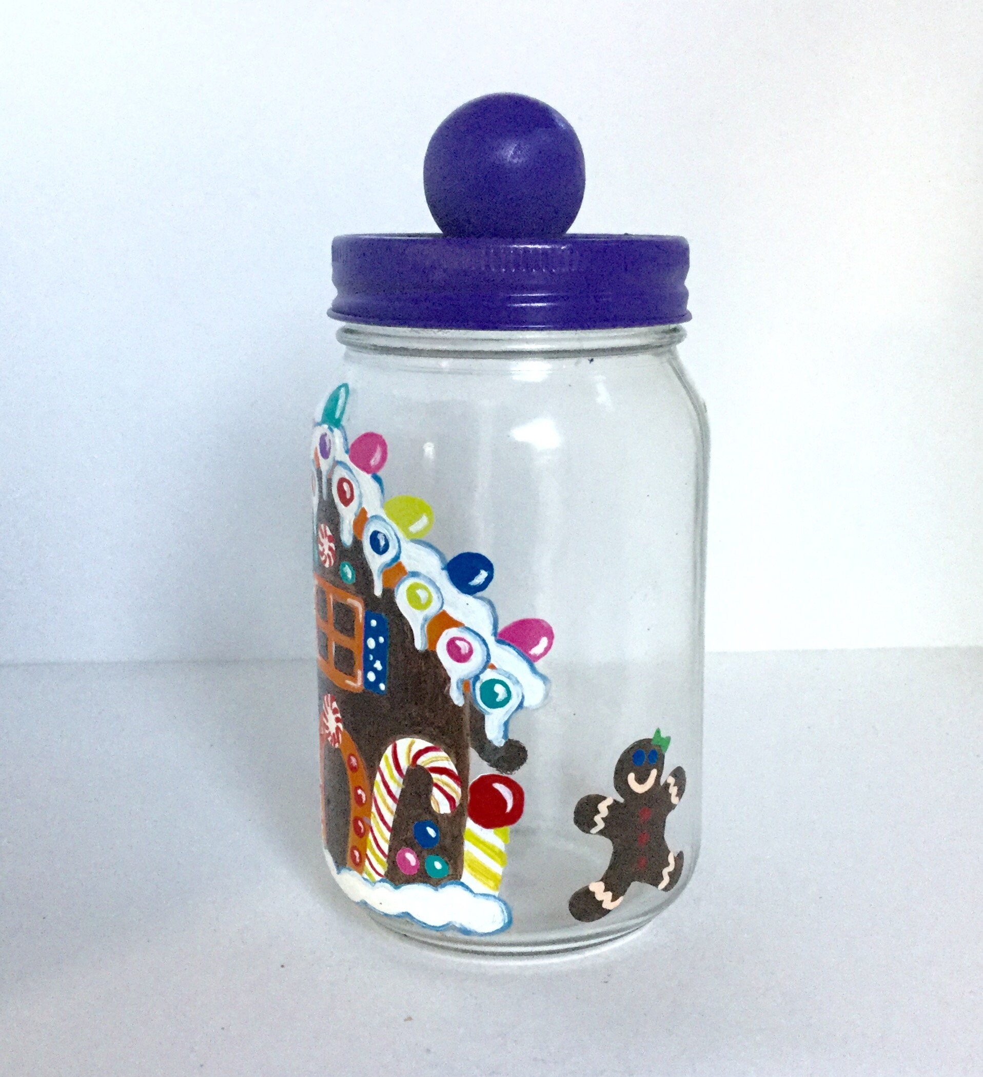 Personalized Hand Painted Candy Jar Mason Jar Candy Treat Jar