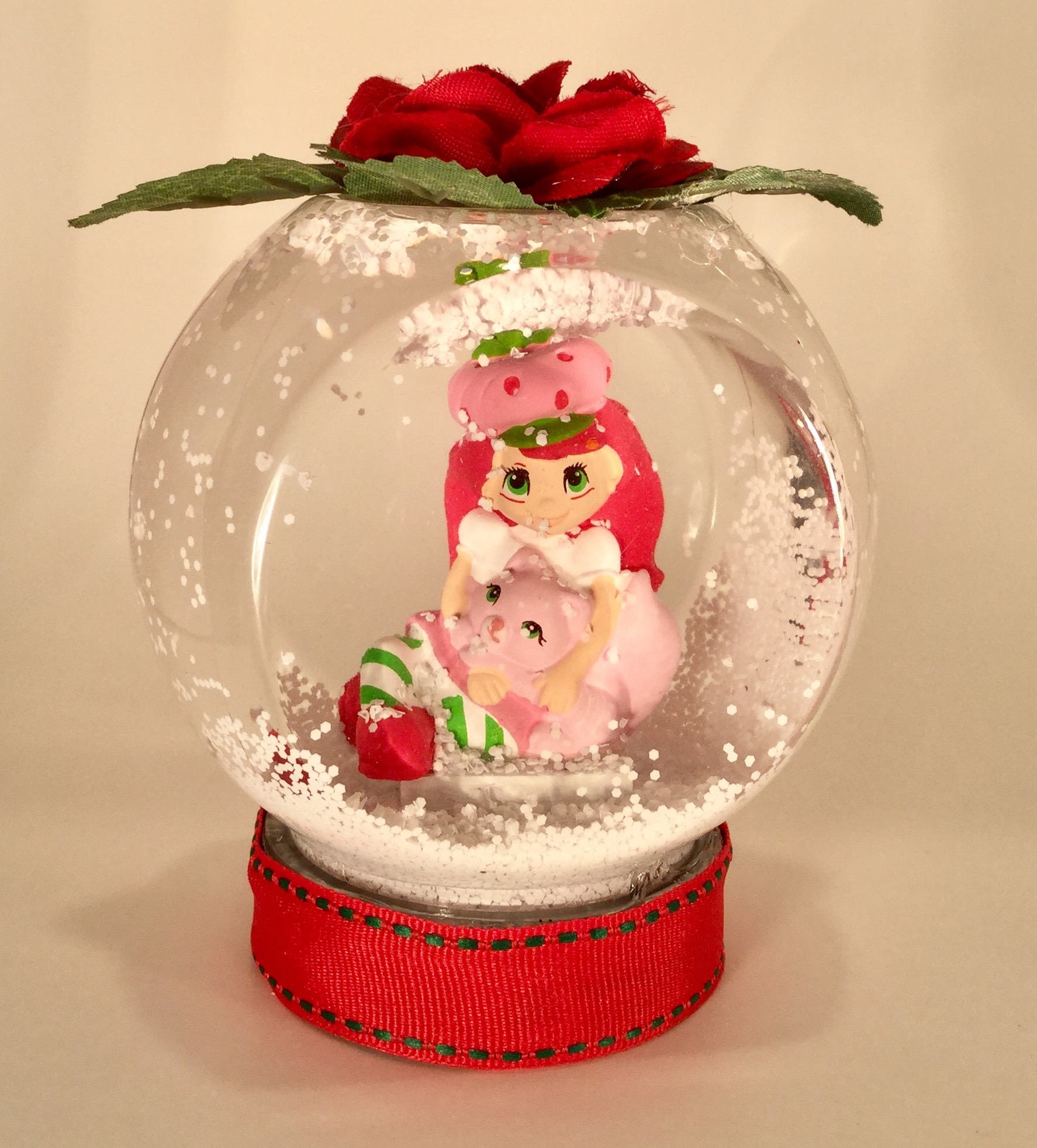 Personalized Strawberry Shortcake Snow Globe Shatterproof Strawberry