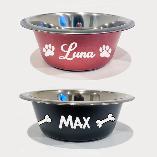 Personalized Dog Food Bowl – Stainless Steel - Custom Pet Bowl