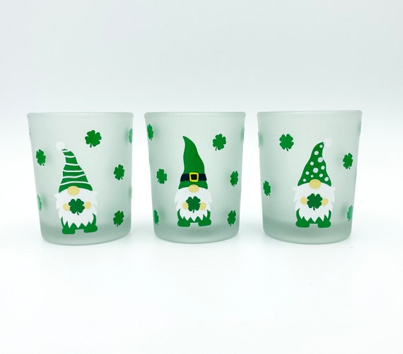 St. Patrick's Day Gnome Votive Candle Holders - Set of 3