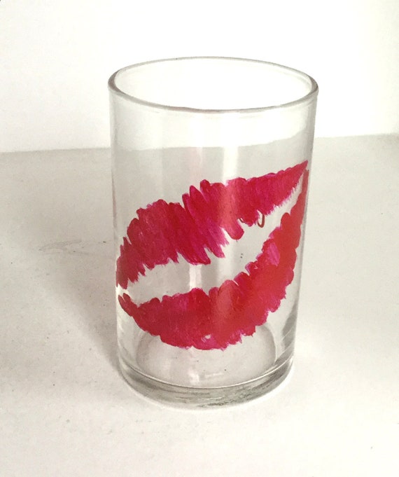 Hand Painted Kiss Votive Candle Holder – Valentine's Day Gift