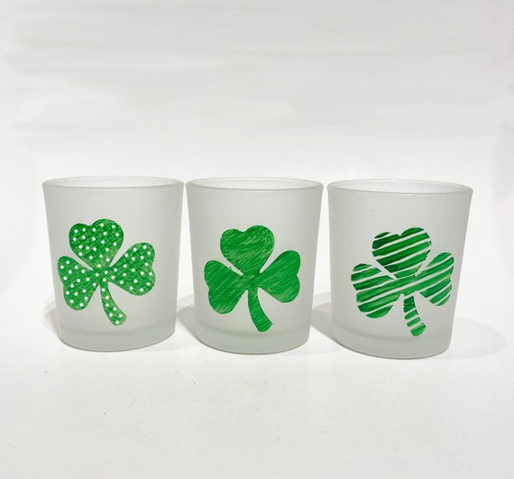 Hand Painted Shamrock Votive Candle Holders - St. Patrick's Day Decor