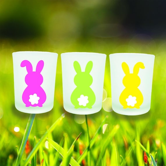 Easter Bunny Votive Candle Holders - Set of 3