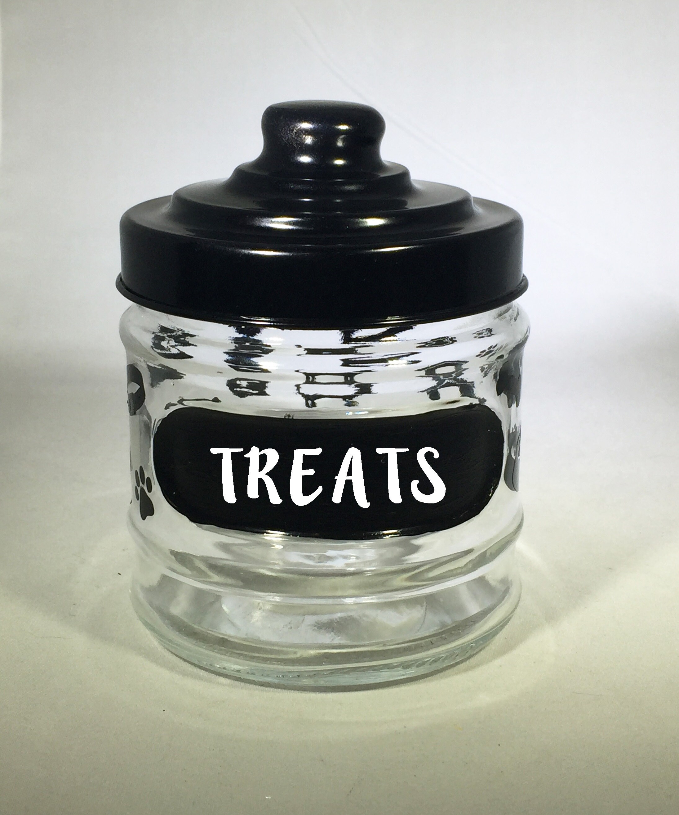 Personalized Glass Jar Glass Storage Jar with Lid Small Dog Treat