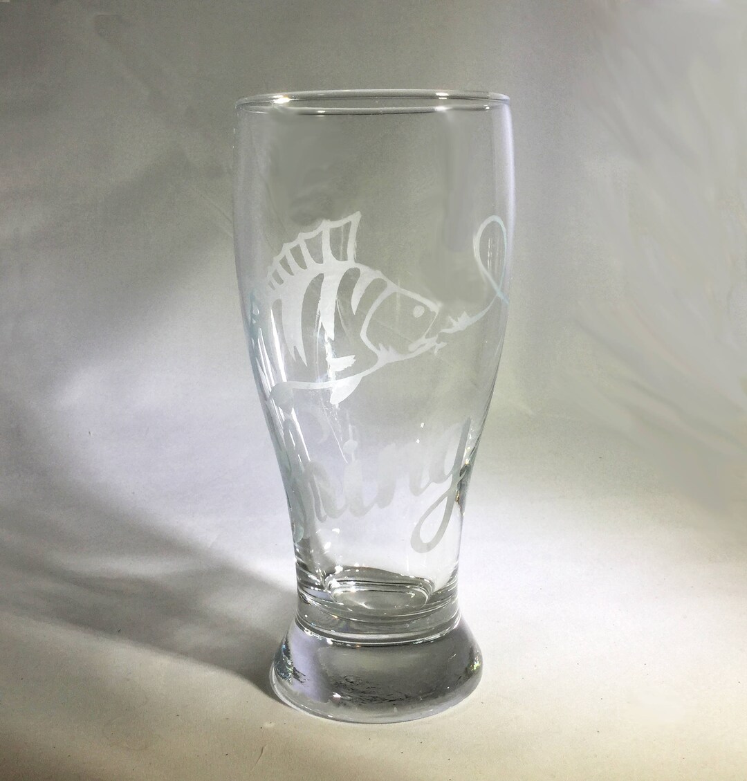Fishner Glass Etched Fishing Pilsner Beer Glass - Etsy