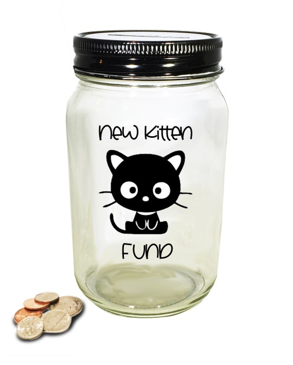 Personalized Kitten Fund Jar – Cat Savings Bank