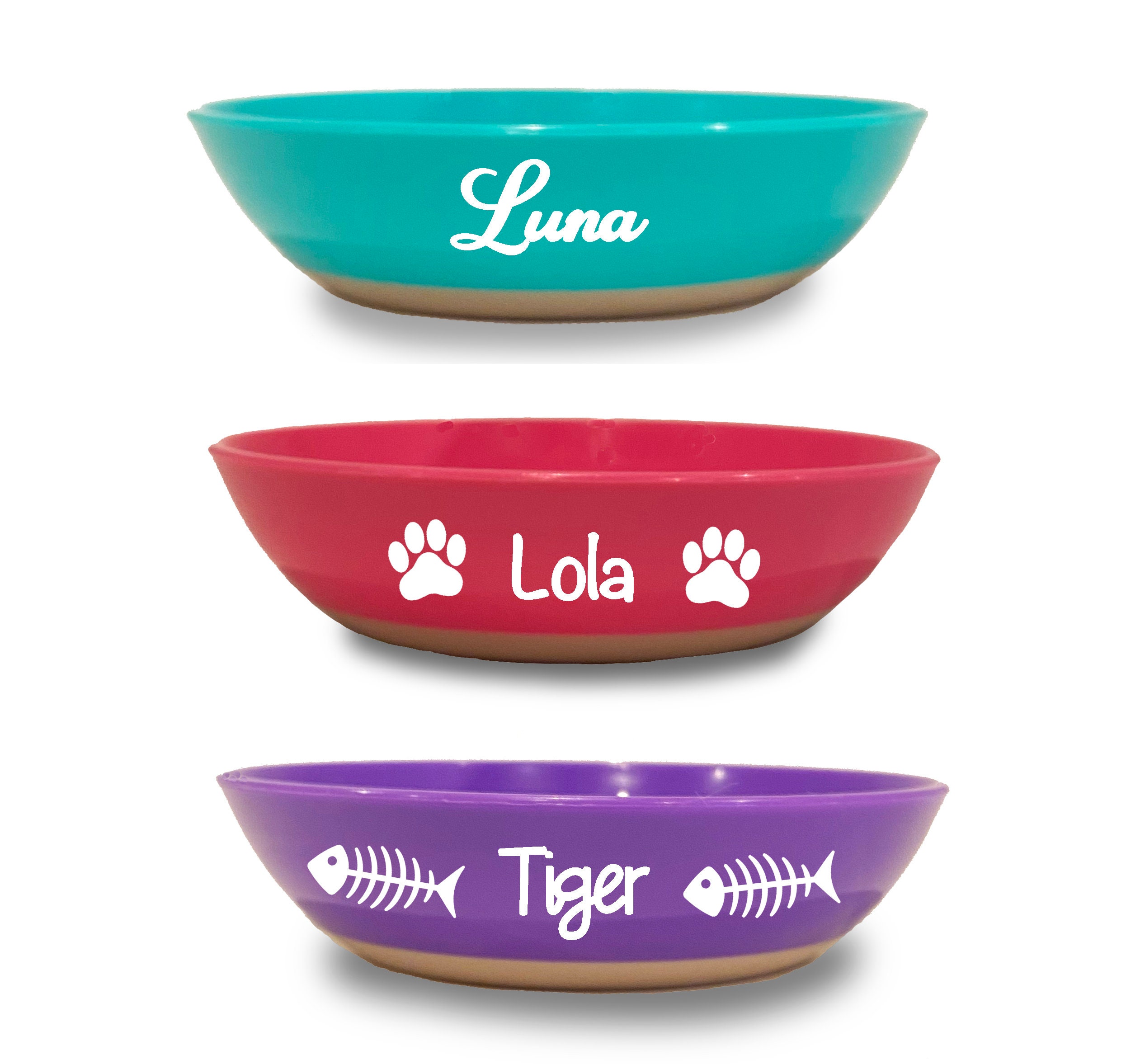Personalized Cat Food Bowl Nonskid Bottom Cat Bowl Custom Etsy