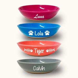 Comedero para gatos personalizado – Comedero para mascotas personalizado – Comedero para gatos con base antideslizante