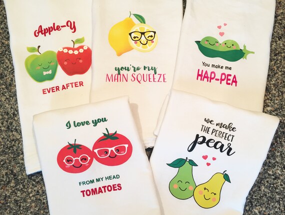 Funny Kitchen Towels - Dish Towels - Kitchen Decor - Hostess Gifts - Housewarming Gift - Gift for Mom - Wedding Shower Gift - Valentine Gift
