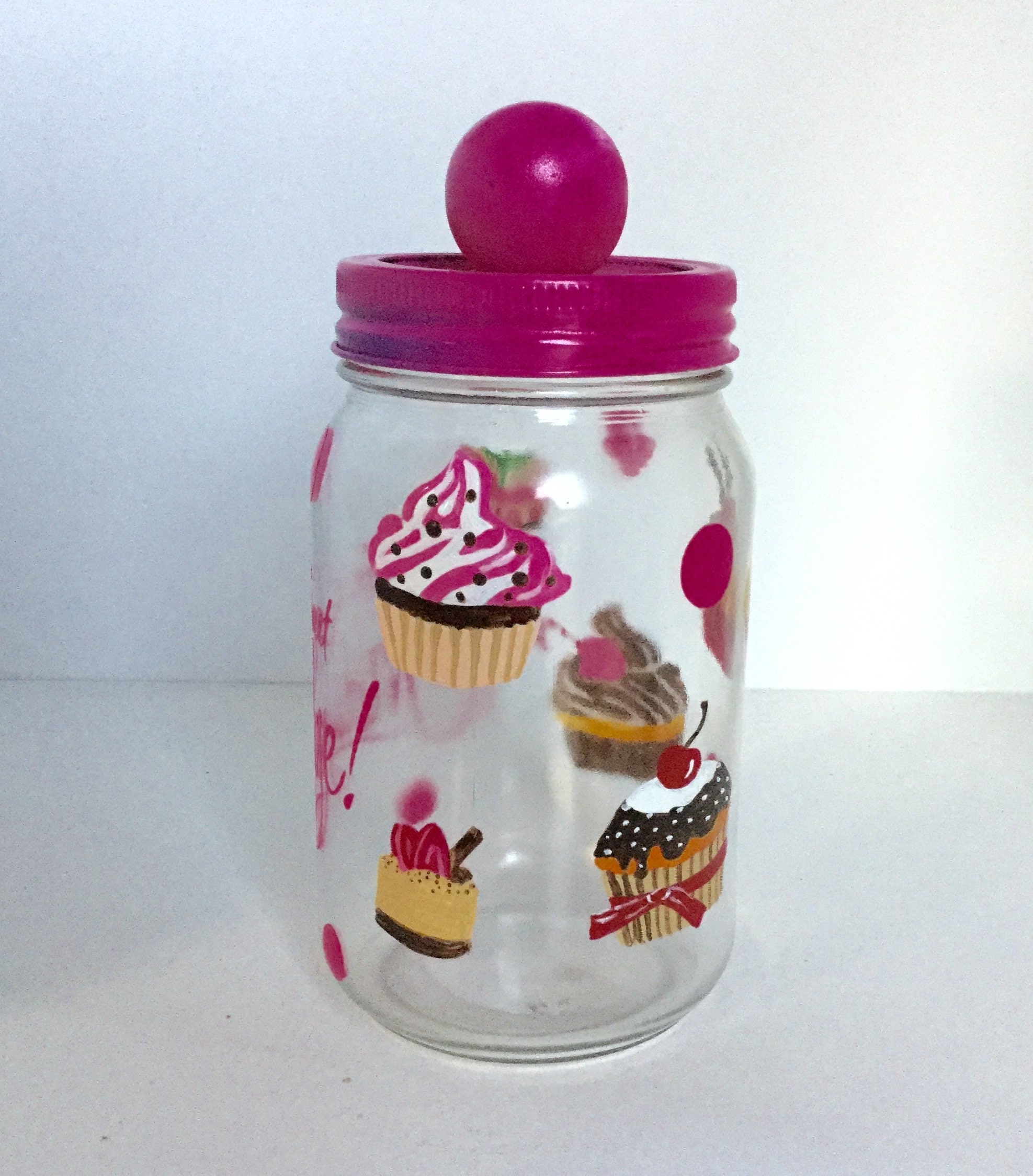 Personalized Hand Painted Candy Jar Mason Jar Candy Treat Jar Life is Sweet Indulge