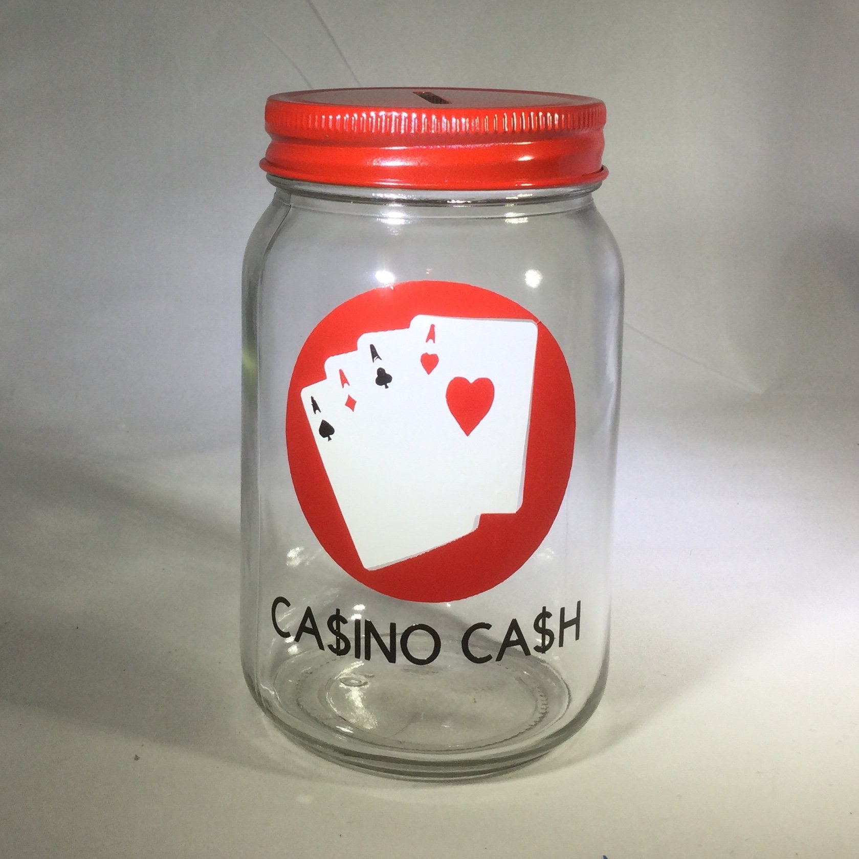 Personalized Casino Cash Jar Casino Money Bank Poker Money Jar