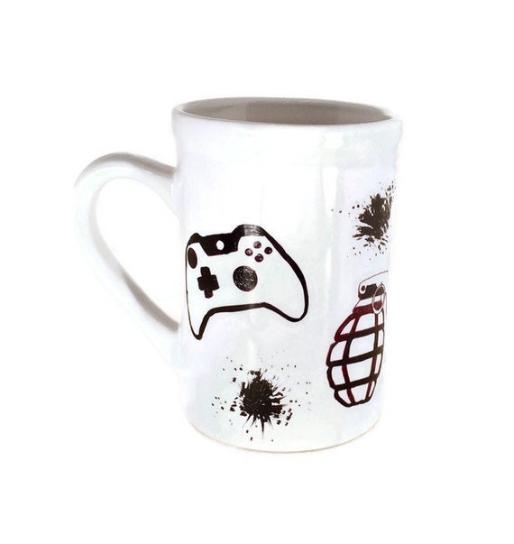Hand-Painted Video Game Ceramic Coffee Mug - Gamer Gift
