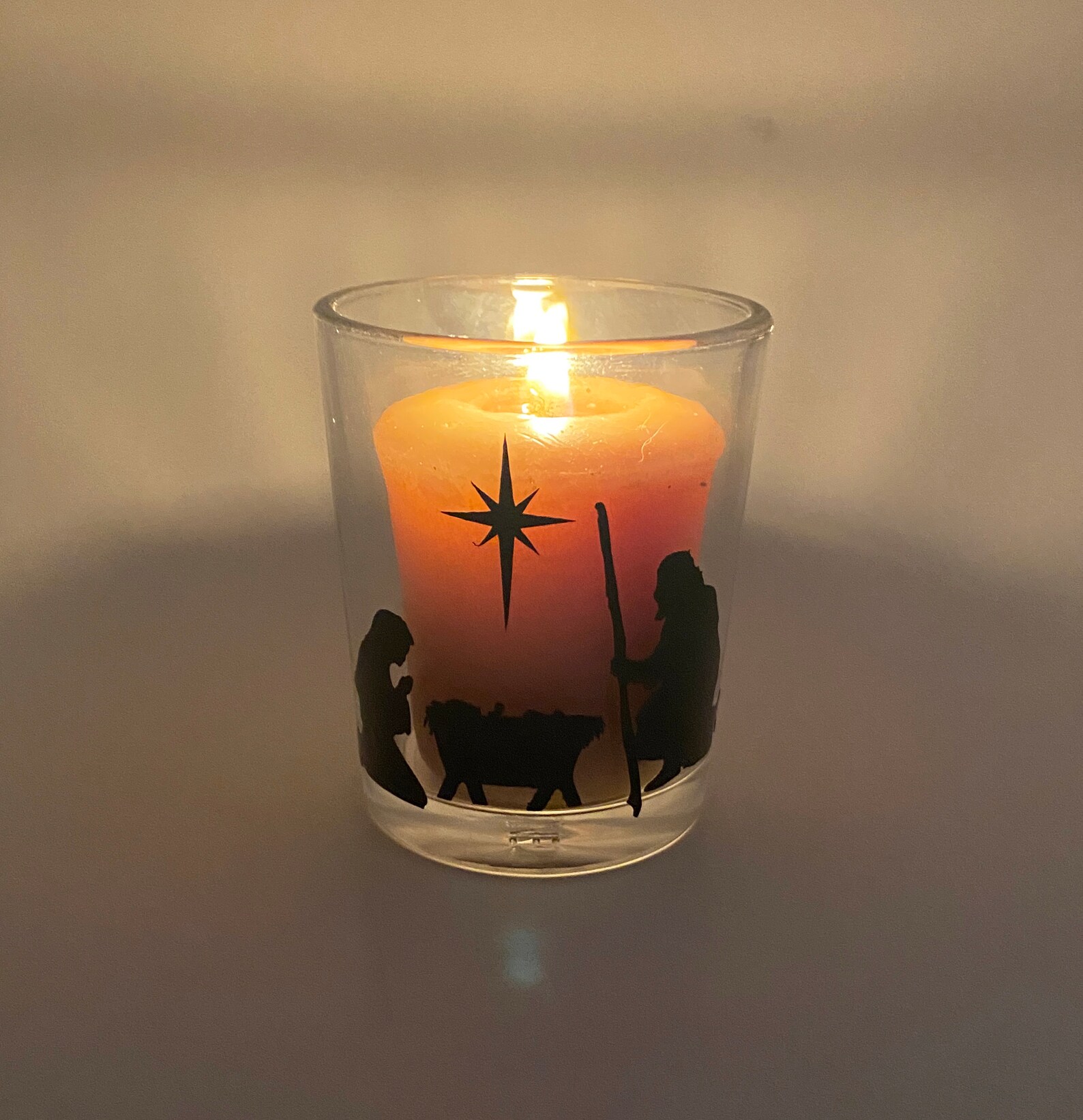 Votive Candle Holders Set of Nativity Scene Glass Candle Etsy