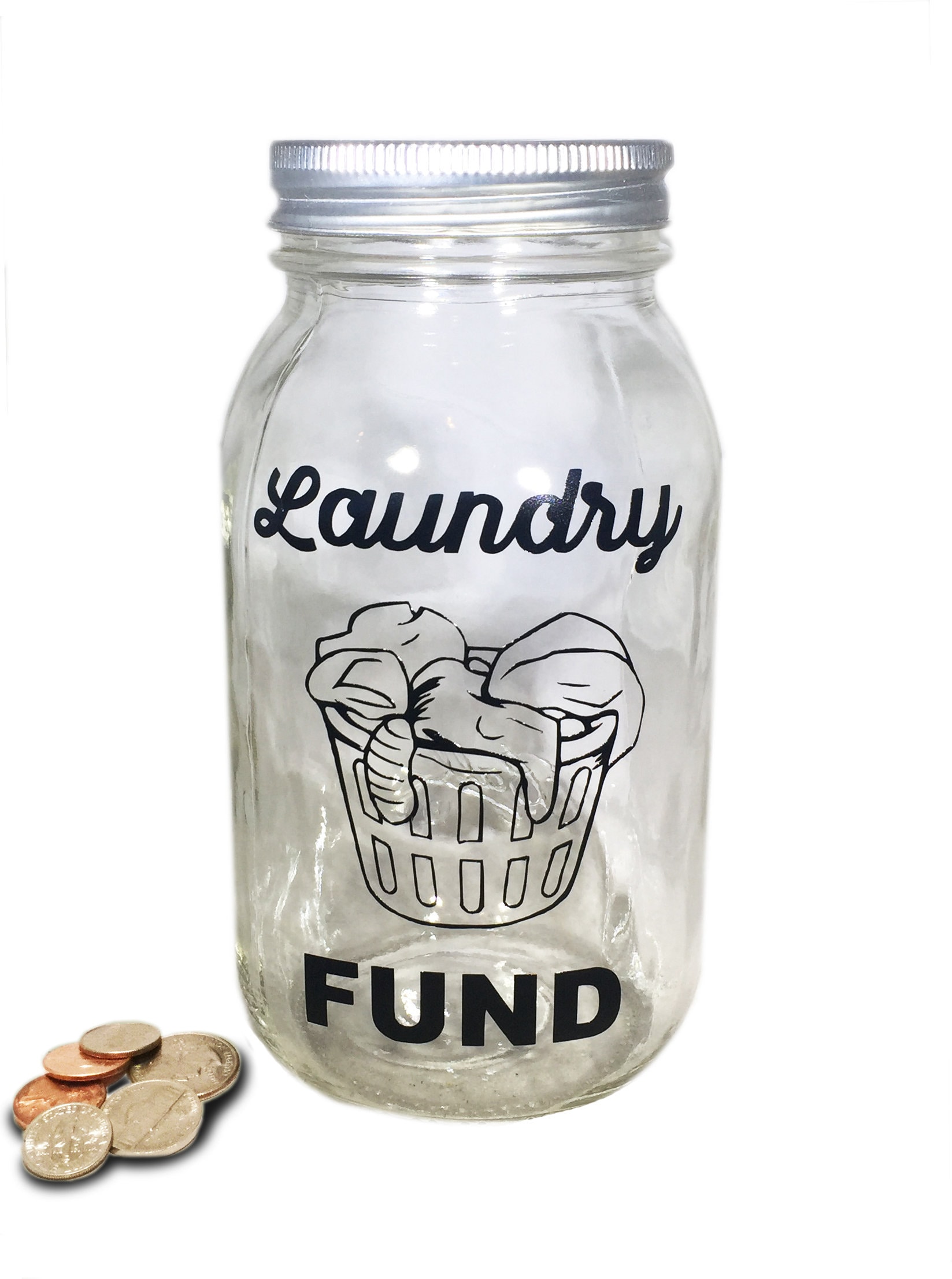 Personalized Mason Jar Laundry Fund Bank