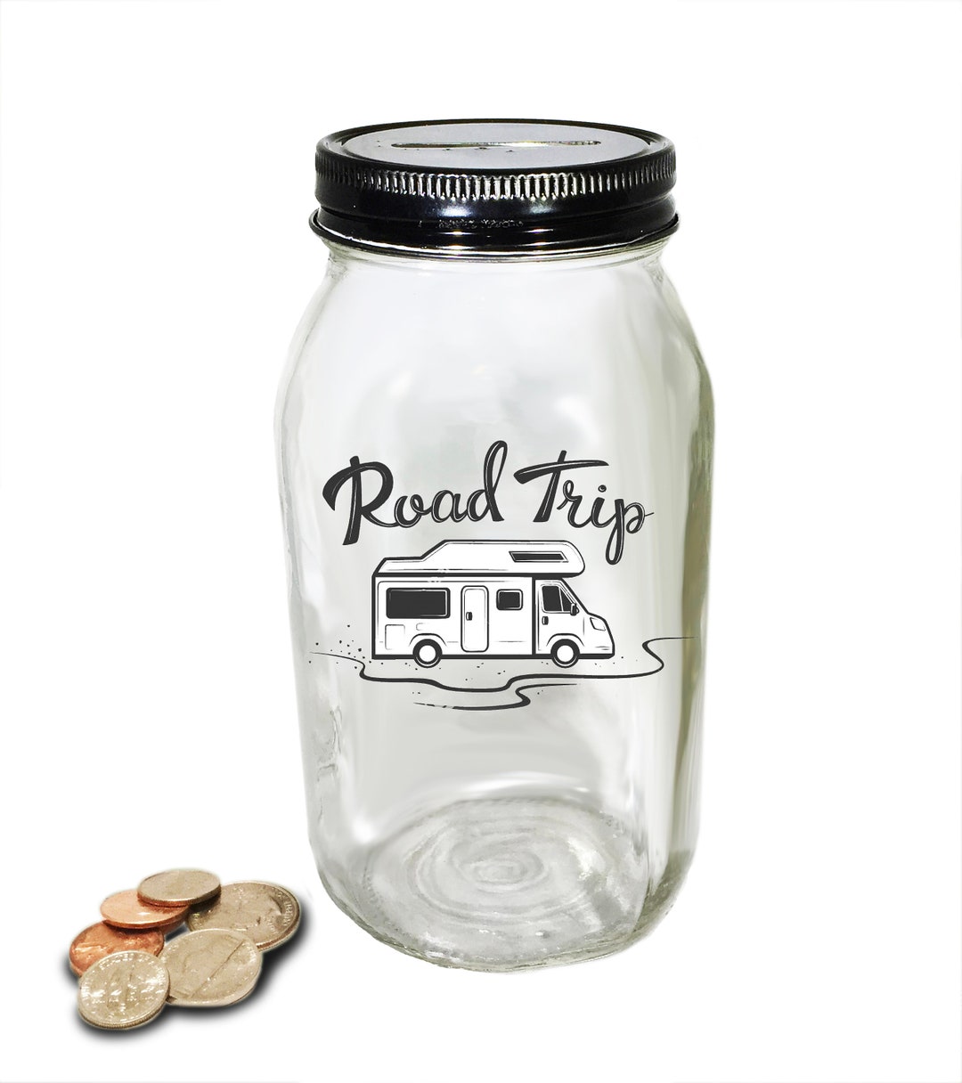 Personalized Mason Jar Road Trip Fund Bank Road Trip Savings Bank Road