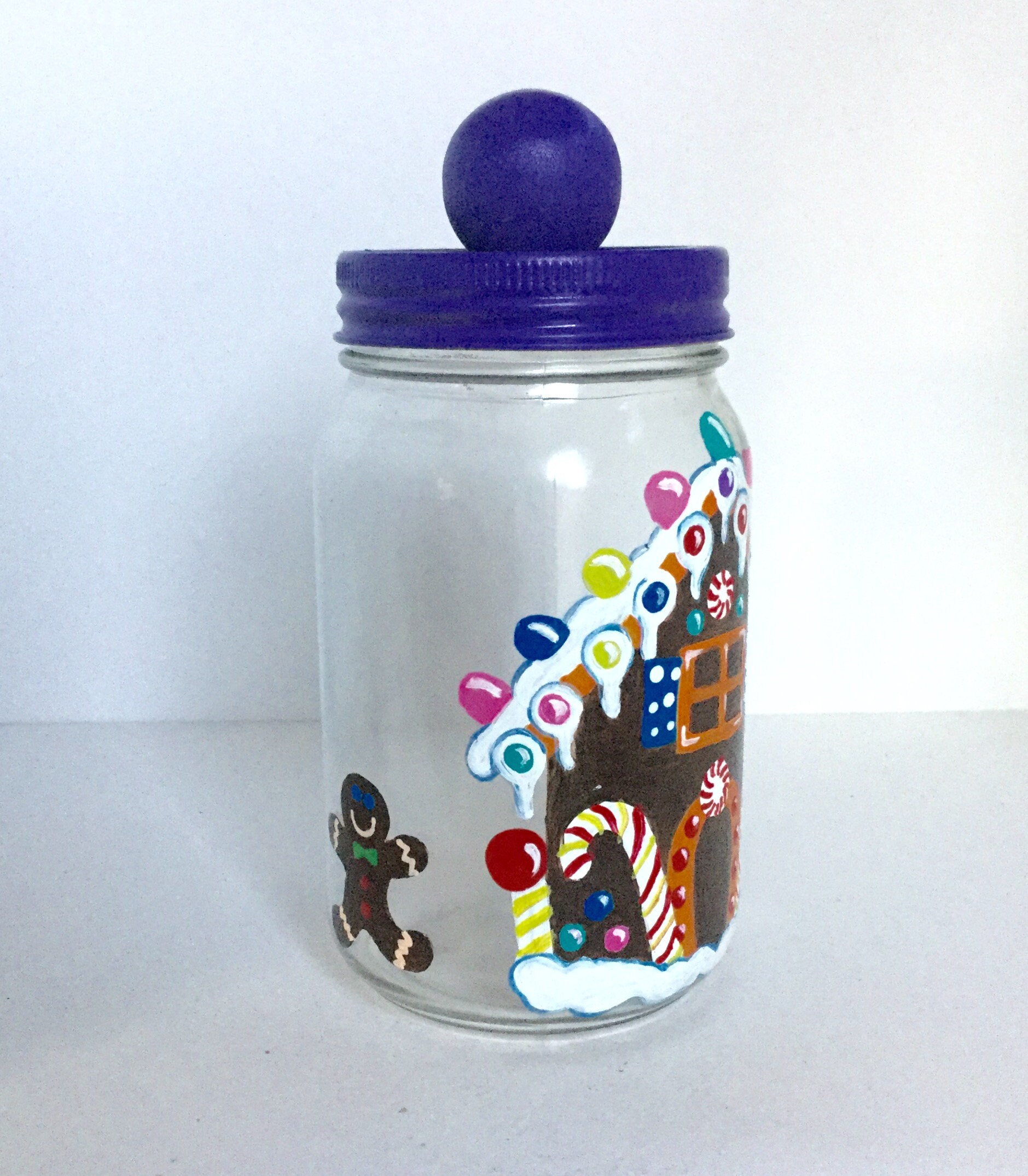 Personalized Hand Painted Candy Jar Mason Jar Candy Treat Jar