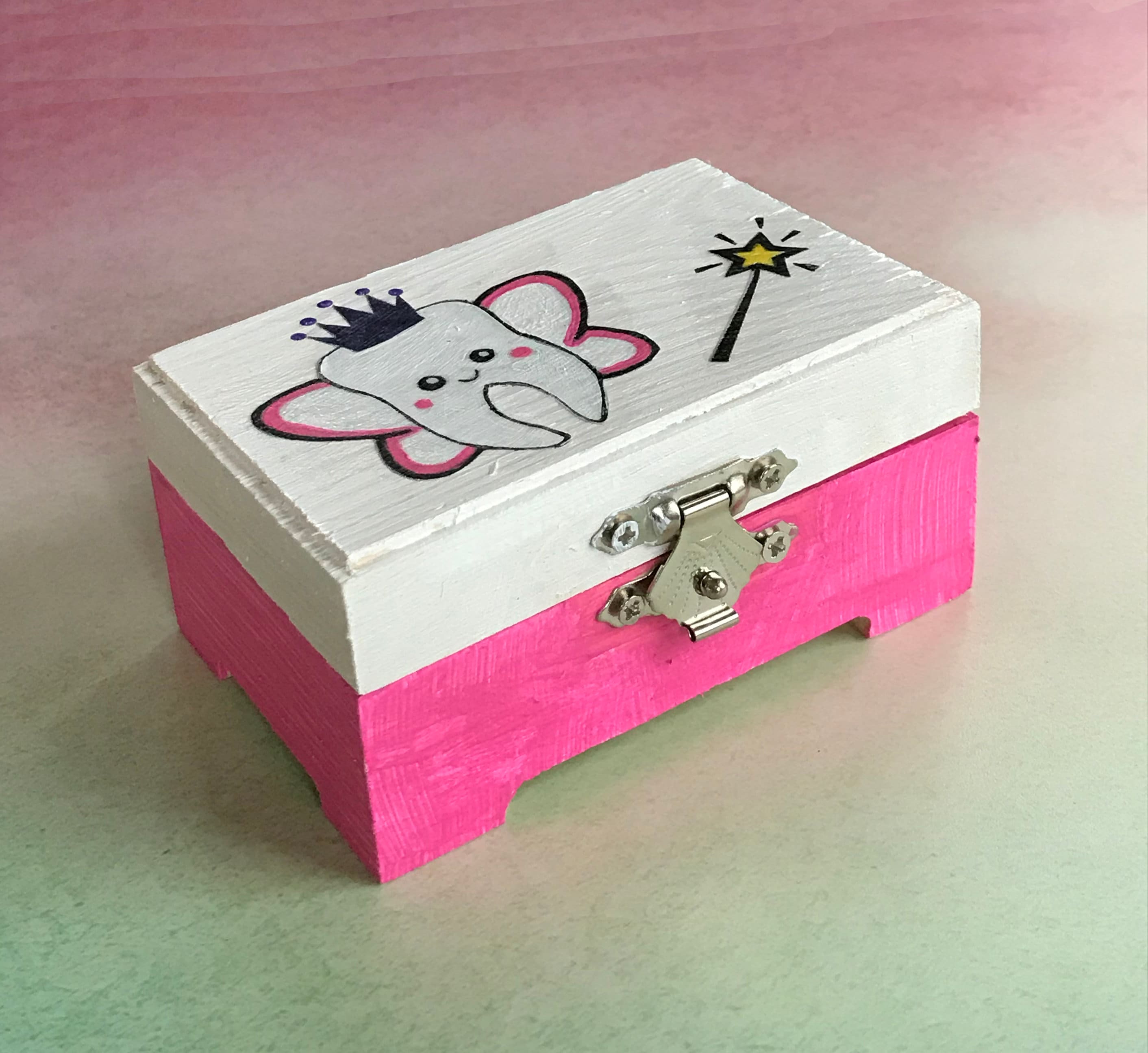 Hand Painted Tooth Fairy Box / Personalized Tooth Fairy Box/ Handmade