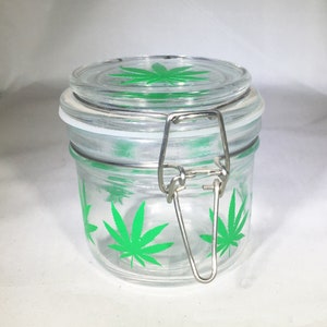 Rundes Glas Stash-Glas - Hermetischer luftdichter Deckel, All-over-Grafik