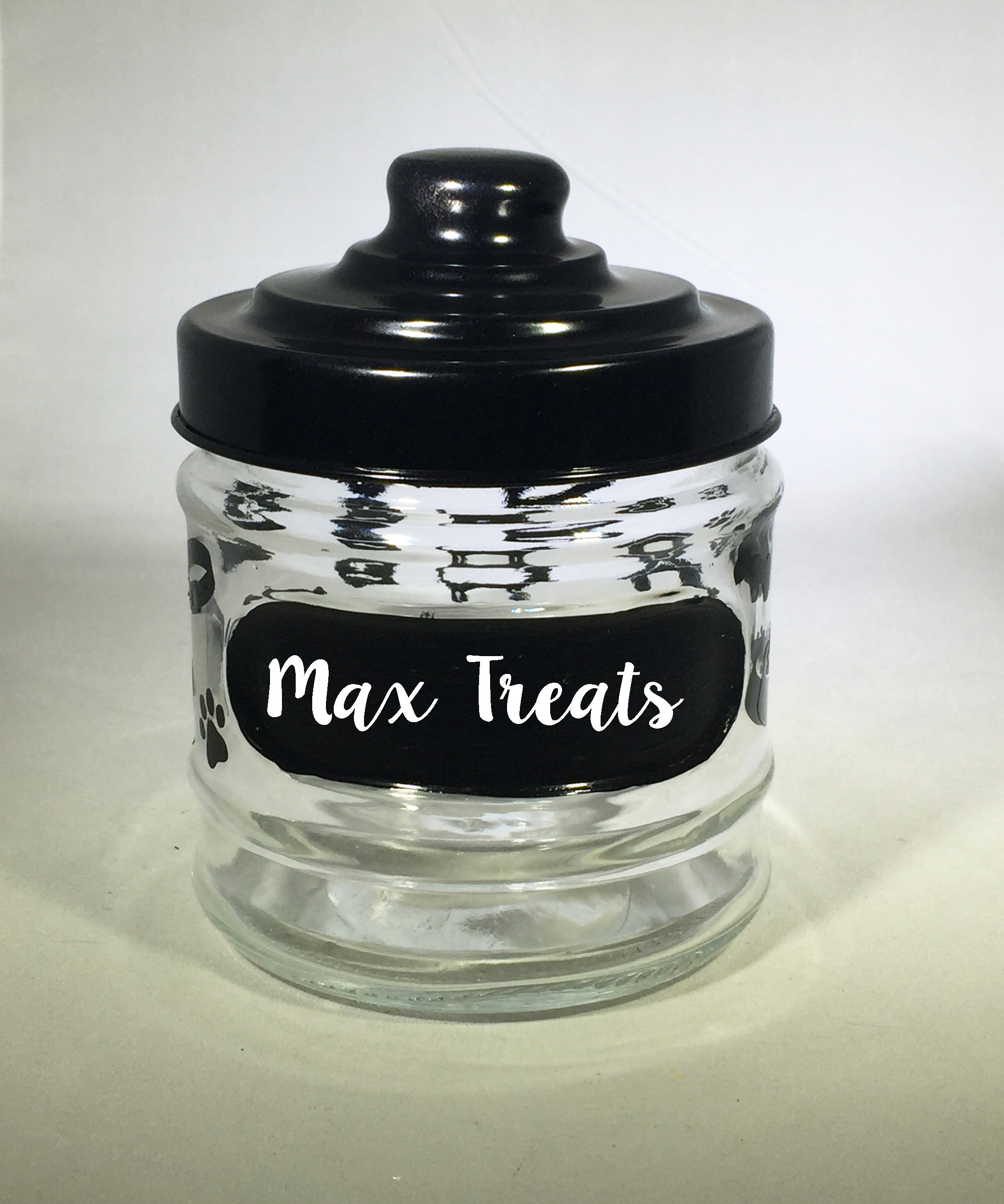 Personalized Glass Jar Glass Storage Jar with Lid Small Dog Treat