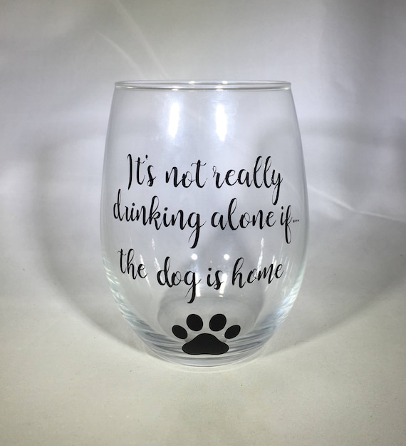 Personalized Stemless Wine Glass: Dog Lover Gift