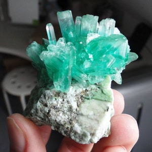 NEW !!! Looks Like Emerald - TOP Luster Green ARCANITE on Matrix from Poland - Decorative Crystal Cluster