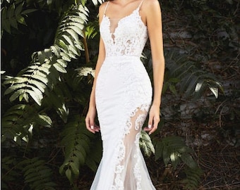 lace civil wedding dress