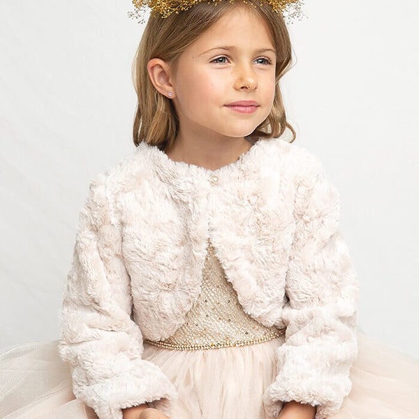 Boléro de fourrure de mariage pour enfants et enfants Veste pour tout-petits Manteau de fourrure Manteau de Noël Veste de fourrure pour enfants Veste pour bébé Manteau pour bébé Boléro pour bébé Séance photo