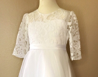 First Communion Flower Girl Lace Gown Dress
