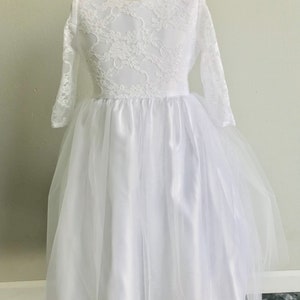 Lace Tulle Flower Girl Dress Communion Dress First Communion Holy ...