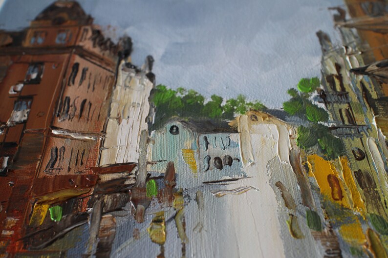 Kyiv Kiev oil painting Andriyivskyy Descent painting Cityscape Etsy