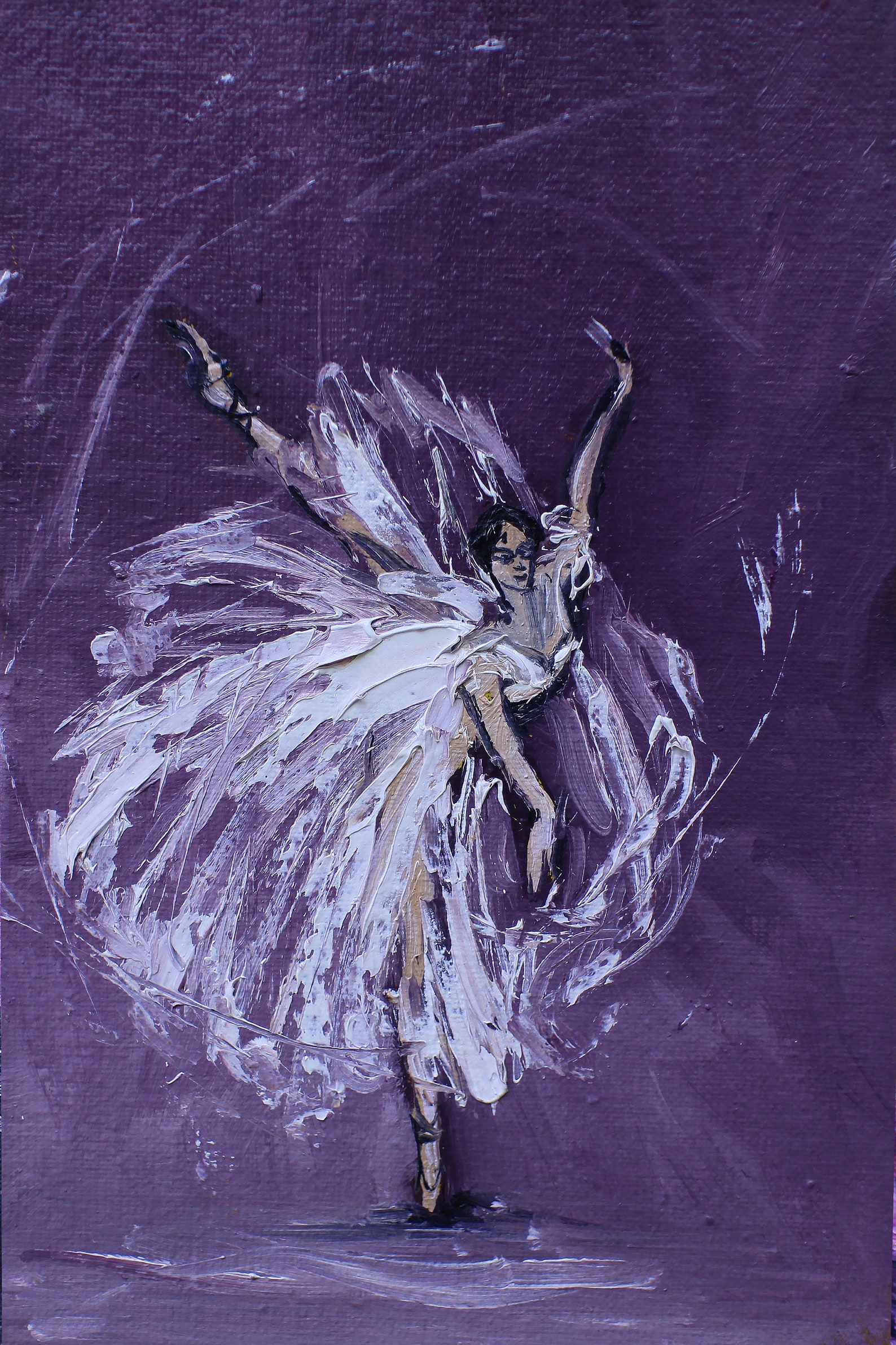 set for 4 prints ballerina painting  ballet dancer oil painting - ballet dancer art  painting pointe shoes  ballerina  print