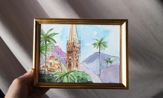 油絵 ブラジル 額縁入り