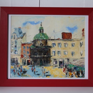 Lvov Lviv Leopolis old church street oil painting original framed Old city painting Cityscape painting ukraine