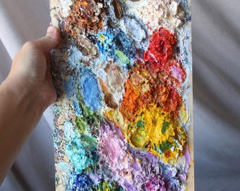 Original Artist Palette Art: Abstract Oil Painting, Unique Home Decor