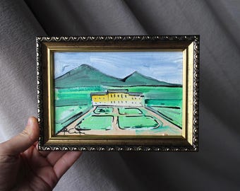 Vienna Austria Schonbrunn Castle cityscape street architecture original oil painting framed sketch