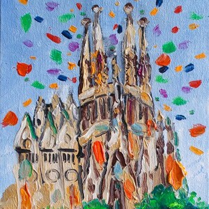 Sagrada Familia Barcelona Oil Painting Original Framed - Etsy