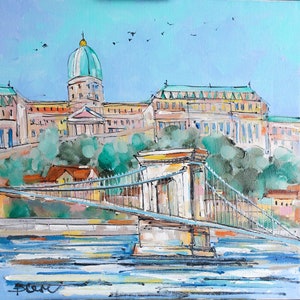 Digital Print Budapest Hungarian Parliament Building Print  Budapest oil painting Printable Wall Art Print Set