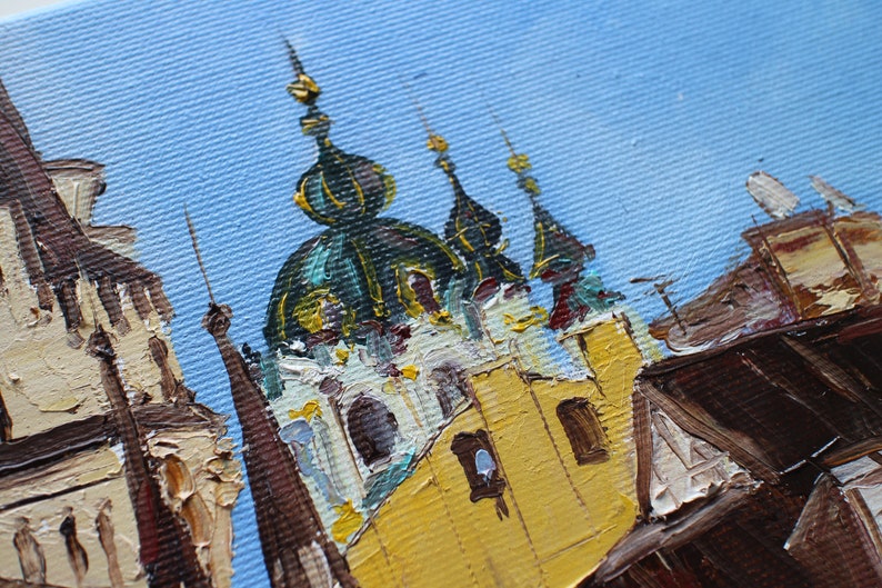 Kiev Oil Painting Original Framed Andriyivskyy Descent Etsy