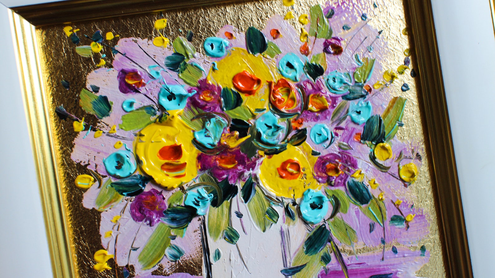 Lot De 5 Peintures à L'huile Florales - Neuves, Jamais Accrochées