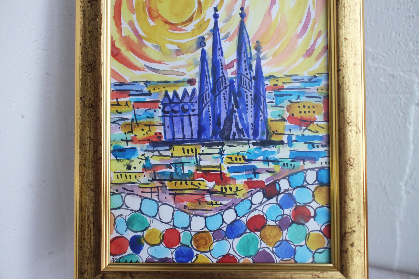 Sagrada Familia Barcelona Painting Watercolor Original Framed - Etsy